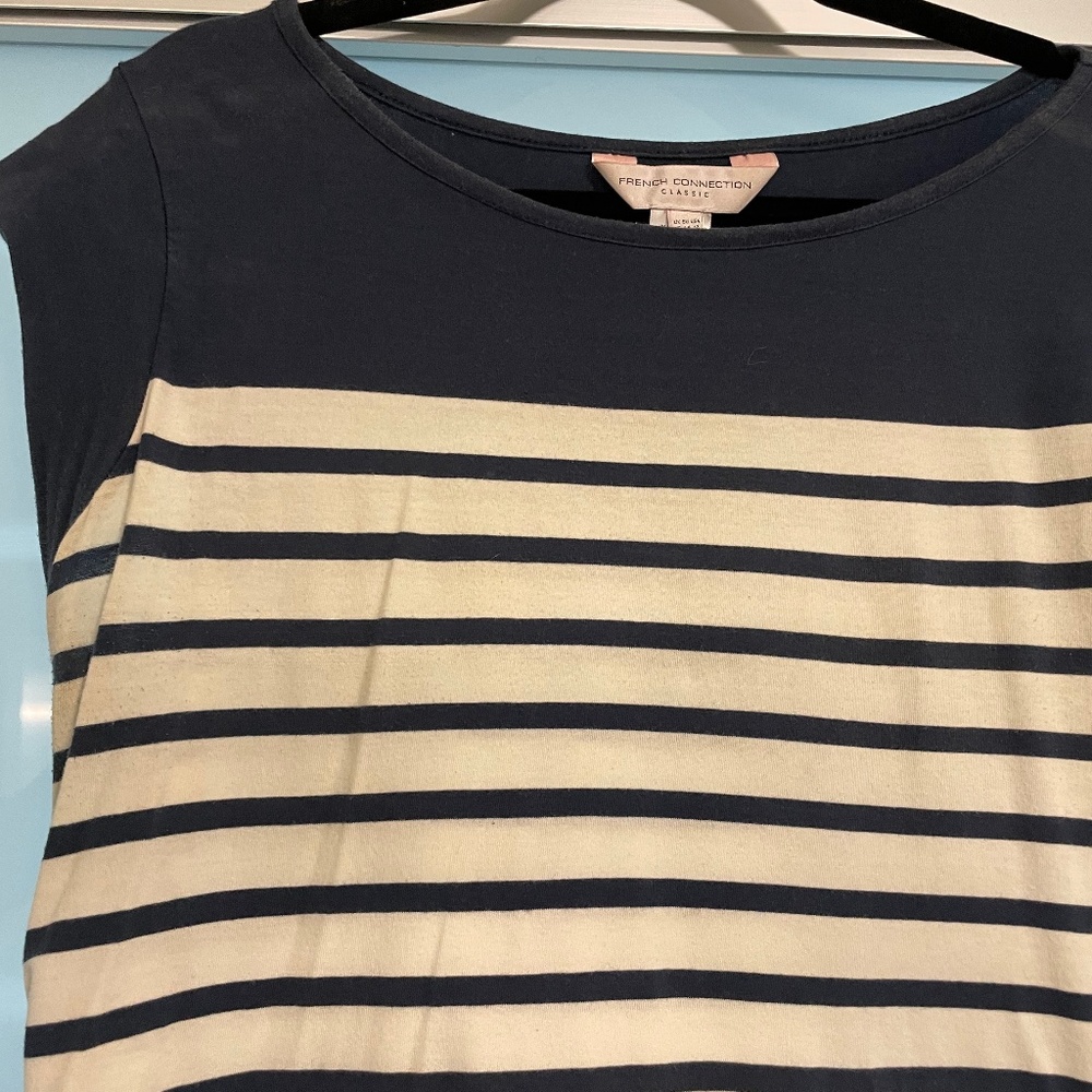 French connection stripped t-shirt mini dress size 12